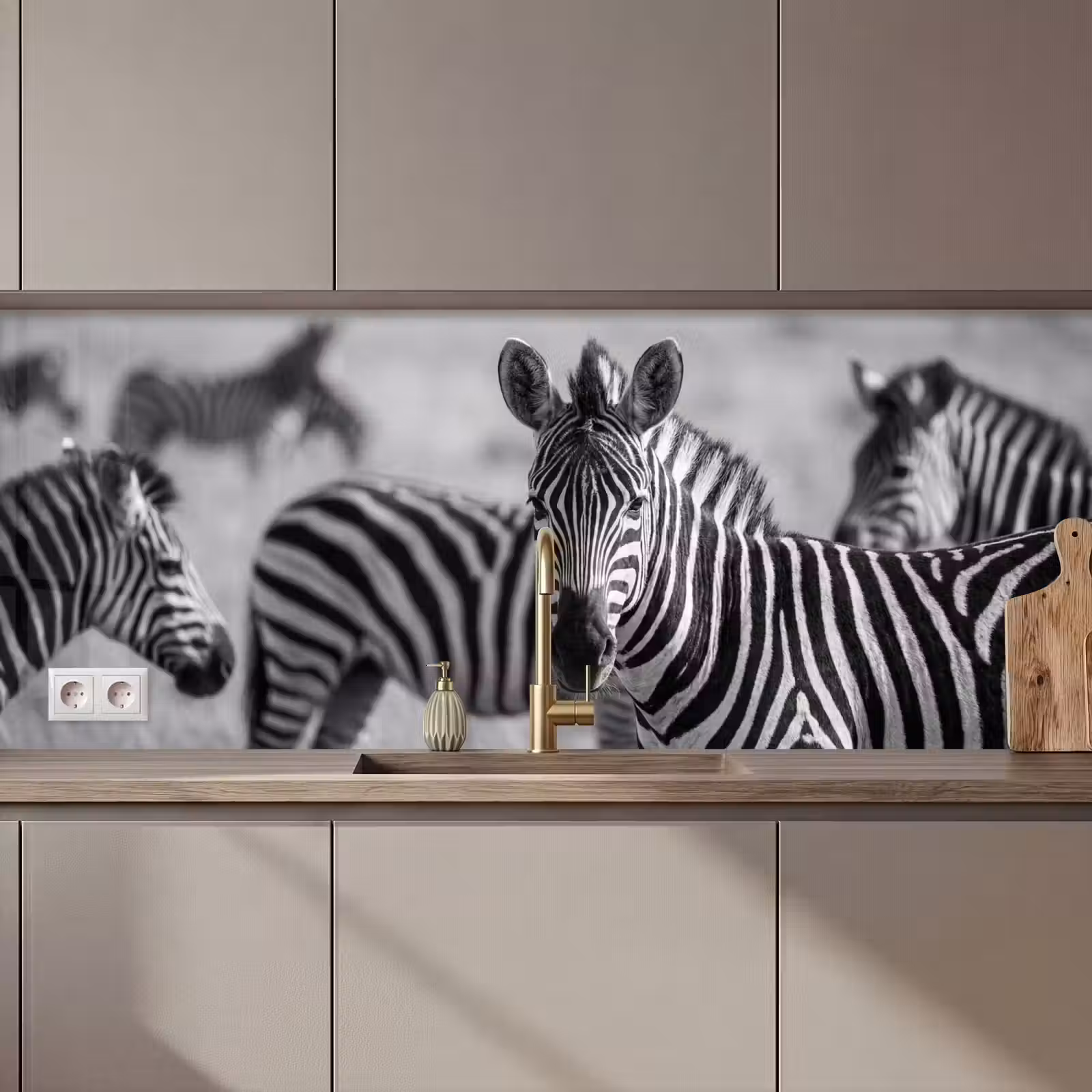 Schienale cucina - Zebre - Nero - Bianco — 1