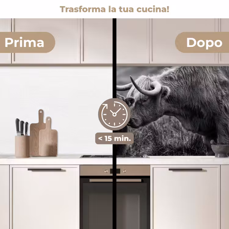 Schienale cucina - Highlander scozzese - Vitello - Nero - Bianco — 3