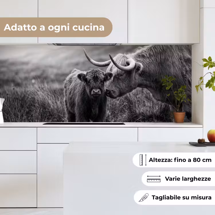 Schienale cucina - Highlander scozzese - Vitello - Nero - Bianco — 7