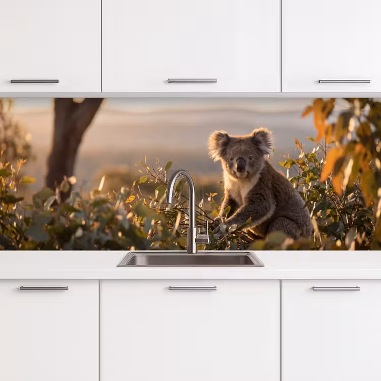 Schienale cucina - Koala - Foglie - Luce del mattino — 4