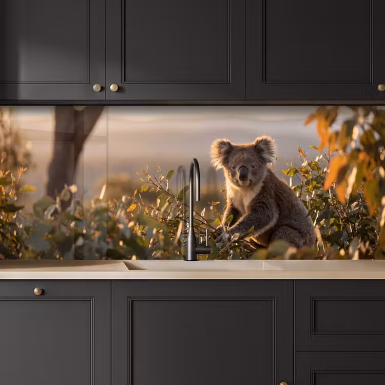 Schienale cucina - Koala - Foglie - Luce del mattino — 6