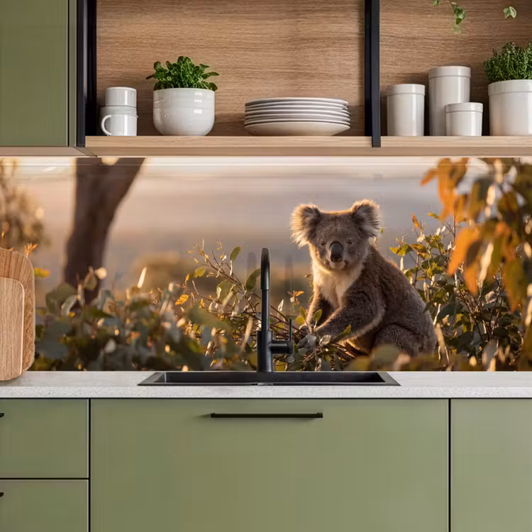 Schienale cucina - Koala - Foglie - Luce del mattino — 8