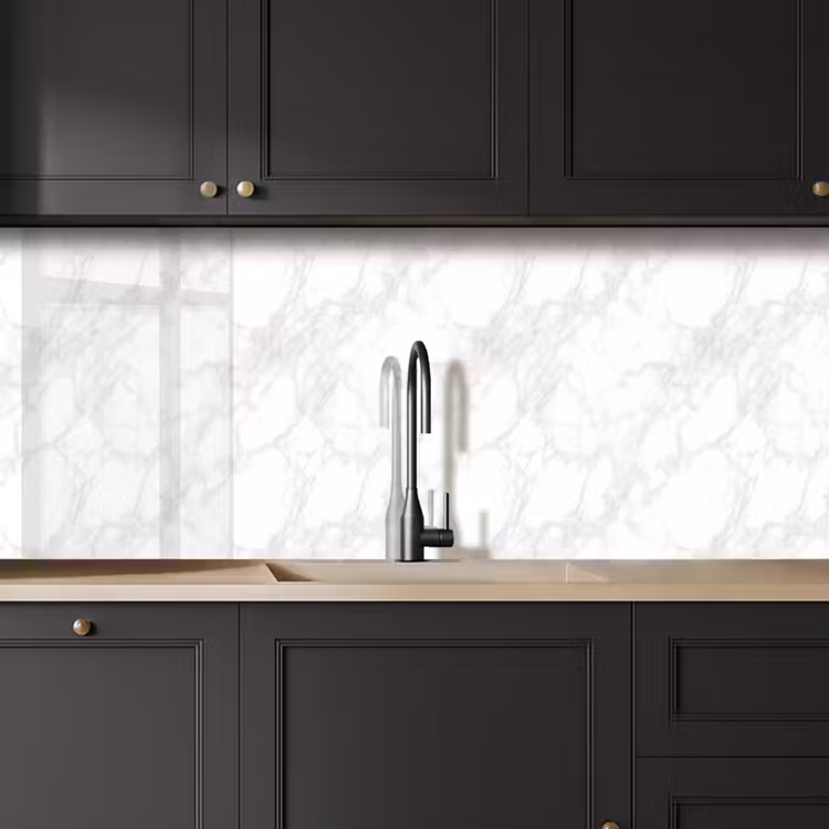Schienale cucina - Minimalista - Bianco - Grigio venato — 6