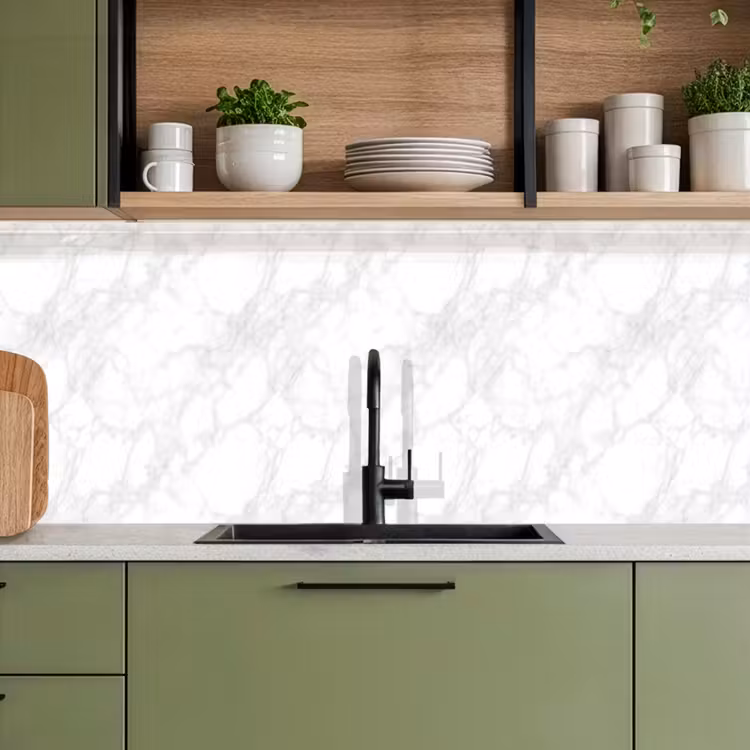 Schienale cucina - Minimalista - Bianco - Grigio venato — 8