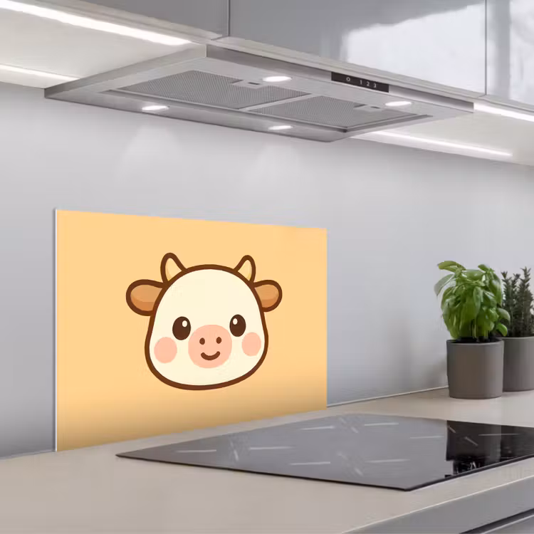 Paraschizzi cucina - Mucca - Arancione - Cartone animato — 1