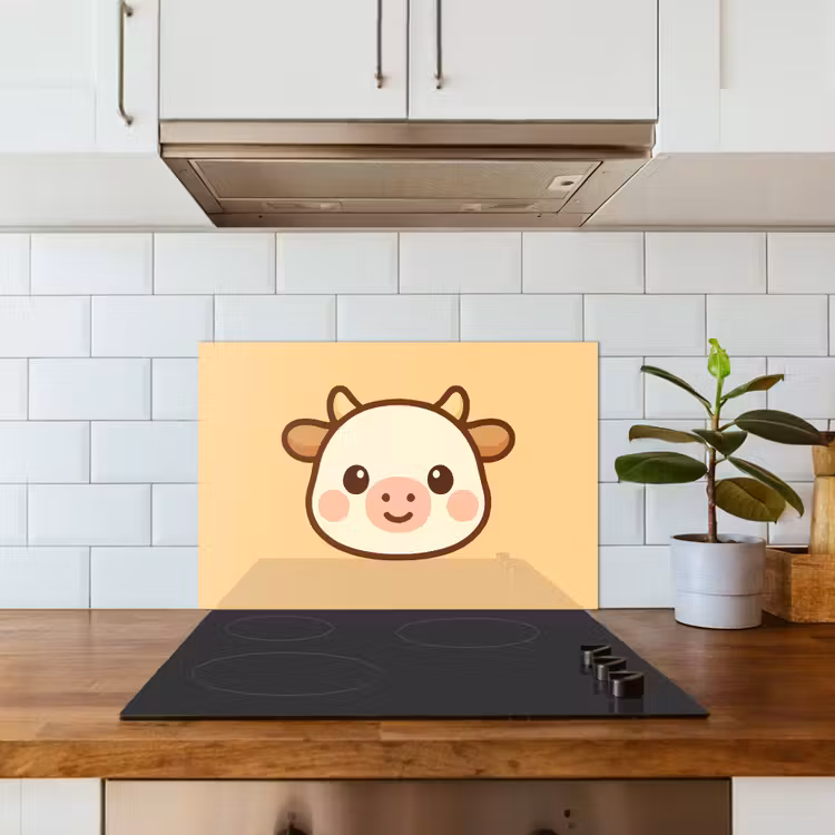 Paraschizzi cucina - Mucca - Arancione - Cartone animato — 3