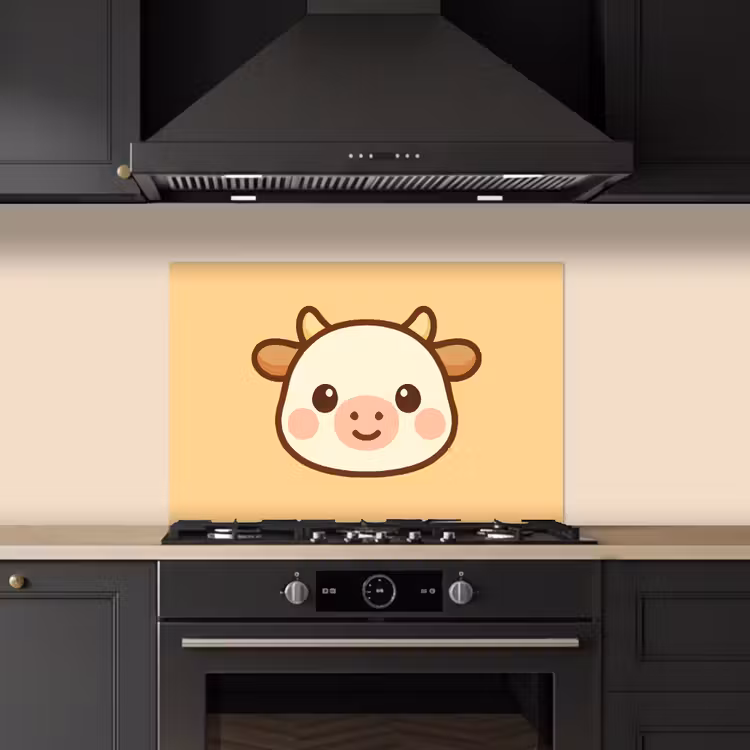 Paraschizzi cucina - Mucca - Arancione - Cartone animato — 5