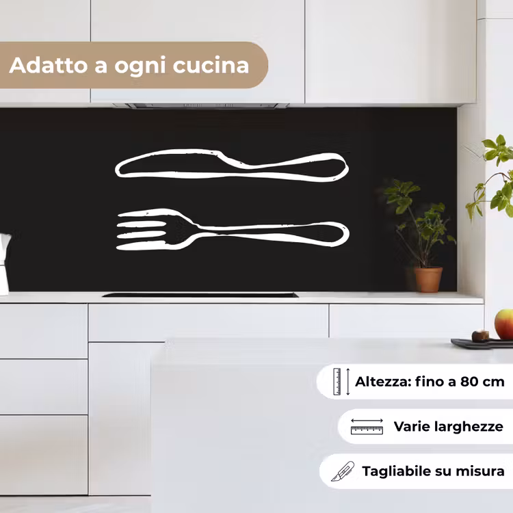 Schienale cucina - Posate - Bugiardino - Nero - Bianco — 7
