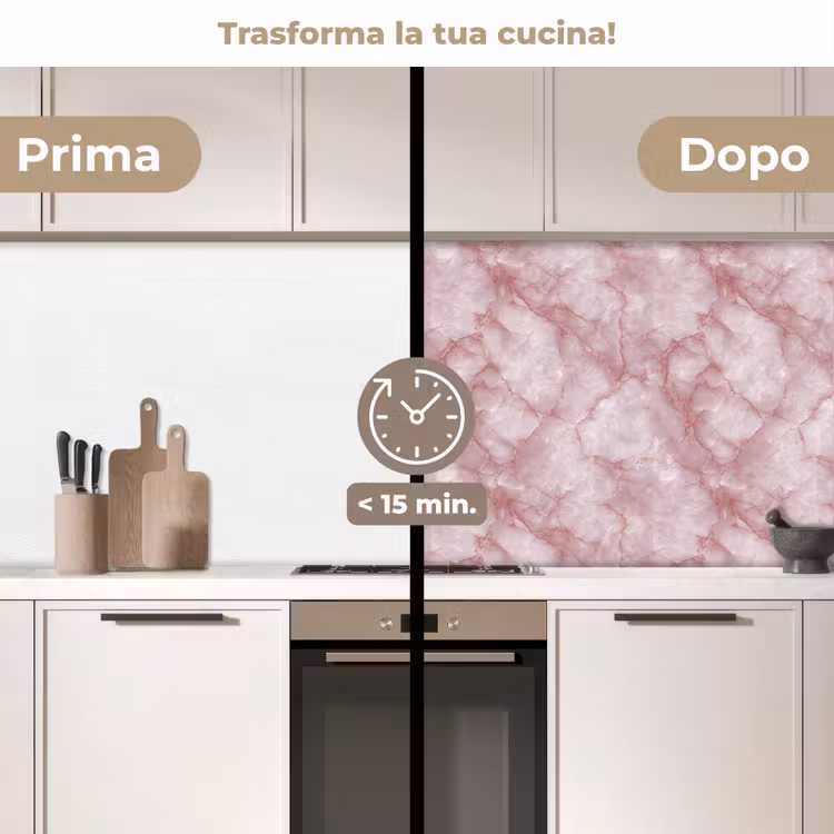 Schienale cucina - Rosa - Marmo di quarzo - Venature — 3