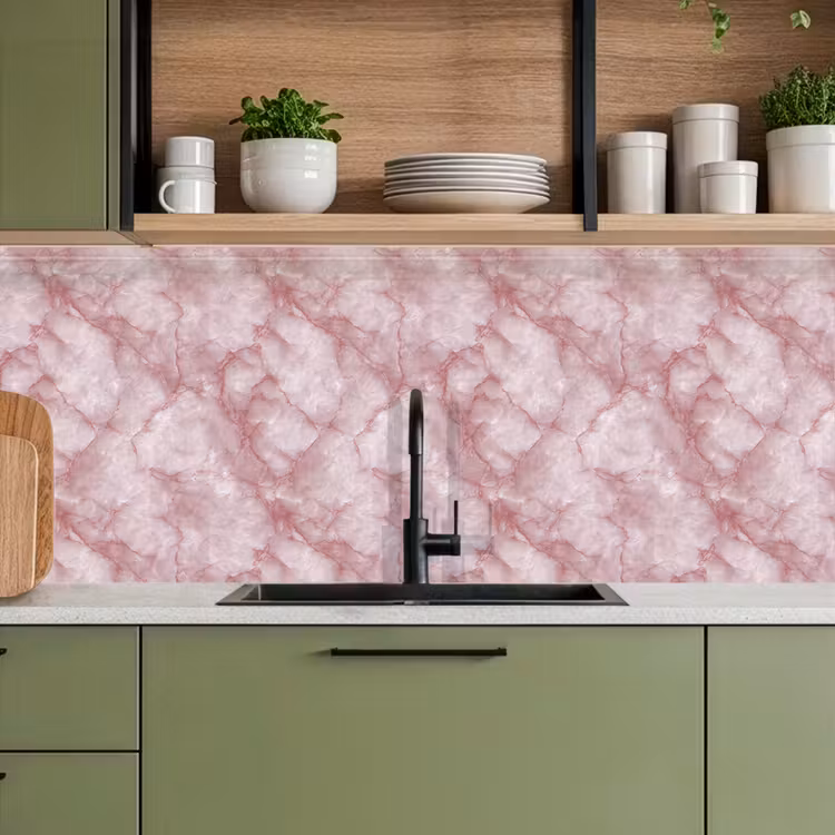 Schienale cucina - Rosa - Marmo di quarzo - Venature — 8