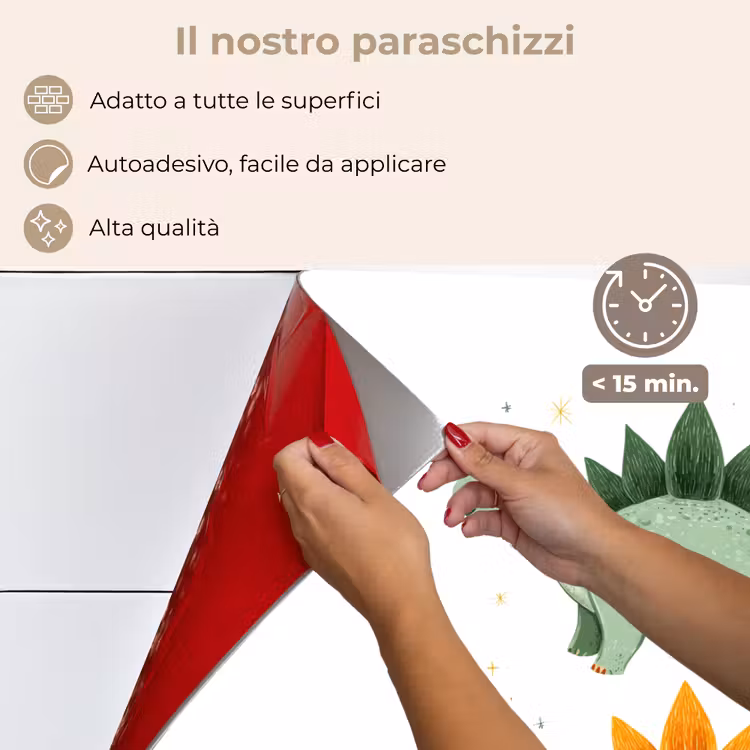 Paraschizzi cucina - Stelle - Stegosauri - Foglie - Verde — 4