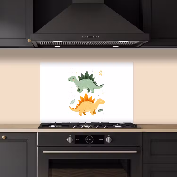Paraschizzi cucina - Stelle - Stegosauri - Foglie - Verde — 5