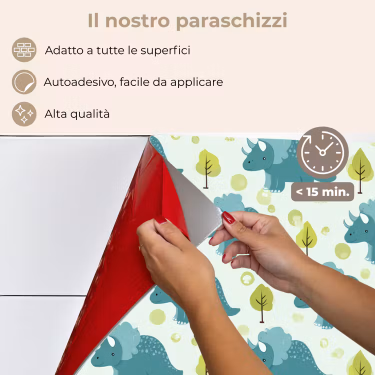 Paraschizzi cucina - Triceratopo - Blu - Puntini - Alberi — 4