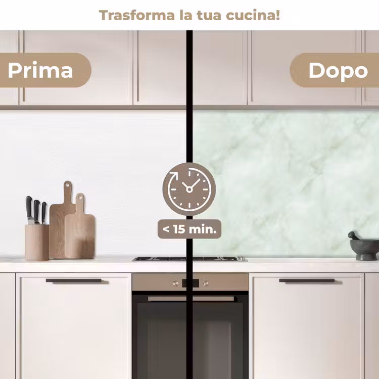 Schienale cucina - Verde - Marmo - Venature fluide — 3