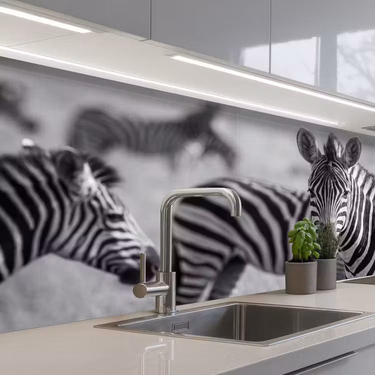 Schienale cucina - Zebre - Nero - Bianco — 2