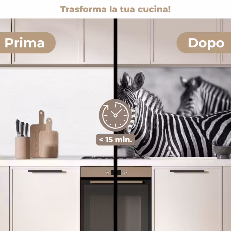 Schienale cucina - Zebre - Nero - Bianco — 3