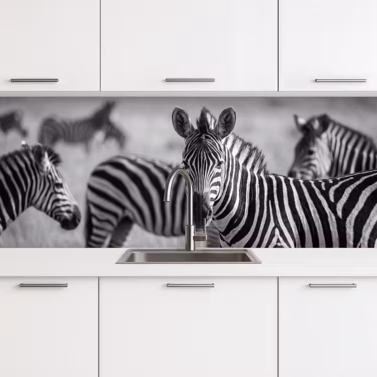 Schienale cucina - Zebre - Nero - Bianco — 4