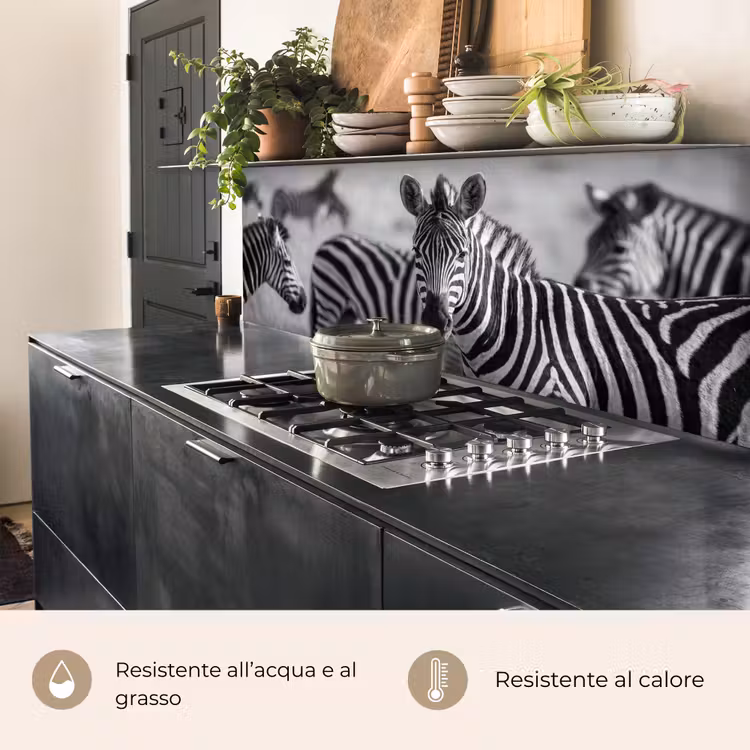 Schienale cucina - Zebre - Nero - Bianco — 5