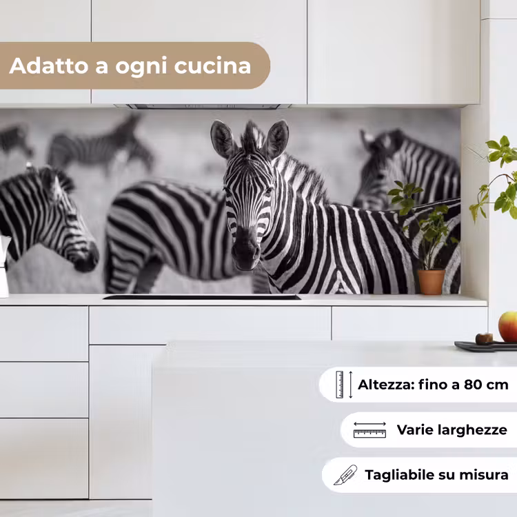 Schienale cucina - Zebre - Nero - Bianco — 7