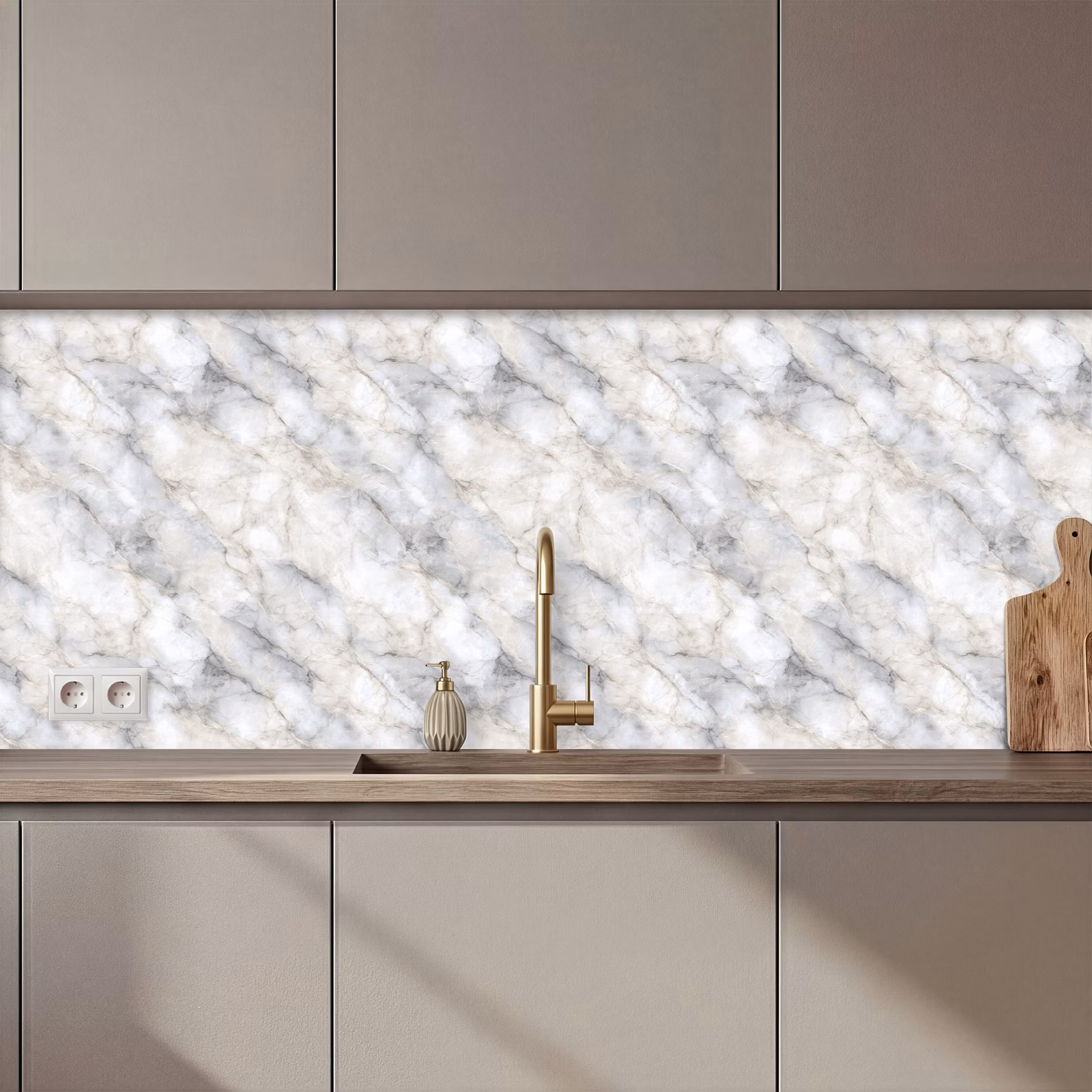 Schienale cucina - Grigio - Marmo - Dettagli — 1