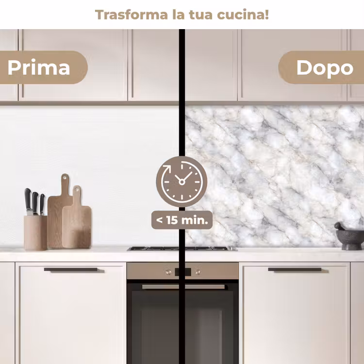 Schienale cucina - Grigio - Marmo - Dettagli — 3