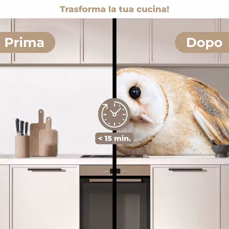 Schienale cucina - Gufo - Marrone - Bianco — 3