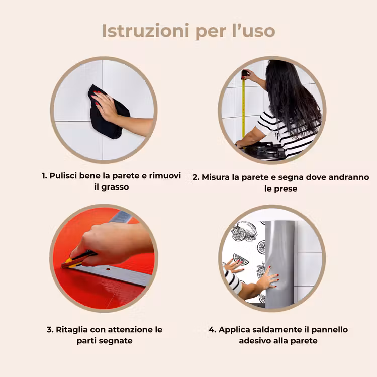 Schienale cucina - Limoni - Nero - Bianco - Motivo — 9