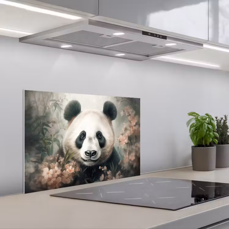 Paraschizzi cucina - Panda - Animali - Piante — 1