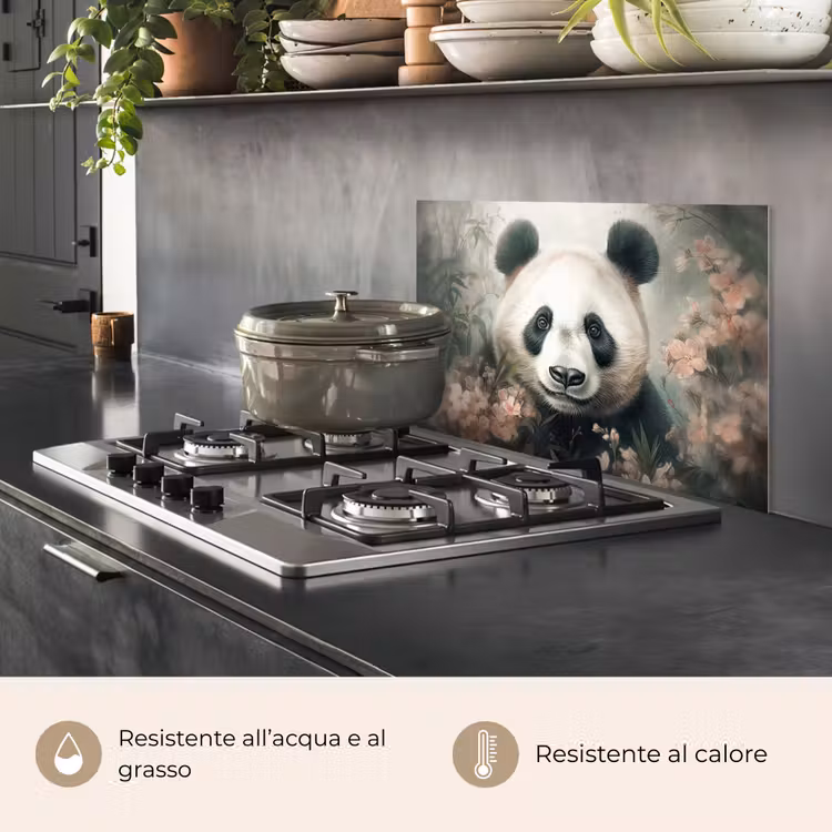 Paraschizzi cucina - Panda - Animali - Piante — 2