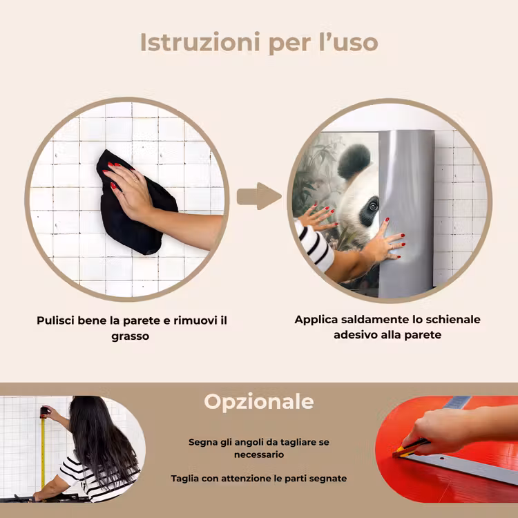 Paraschizzi cucina - Panda - Animali - Piante — 6