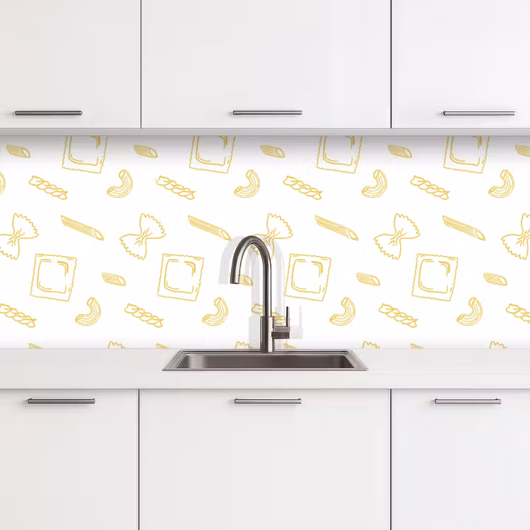 Schienale cucina - Pasta - Giallo - Bianco - Motivo — 4