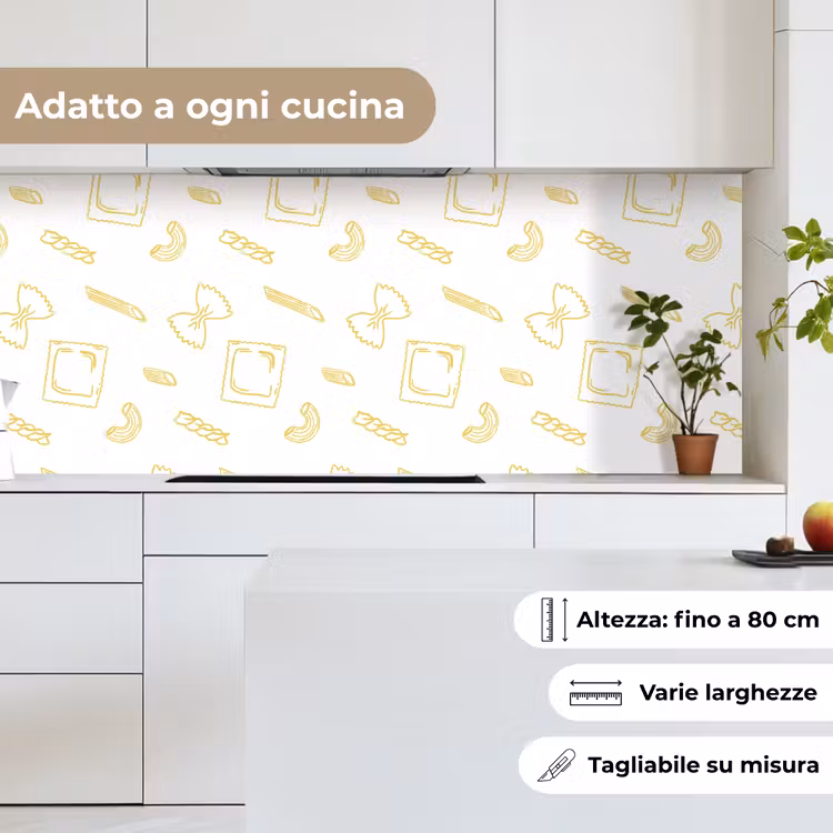 Schienale cucina - Pasta - Giallo - Bianco - Motivo — 7