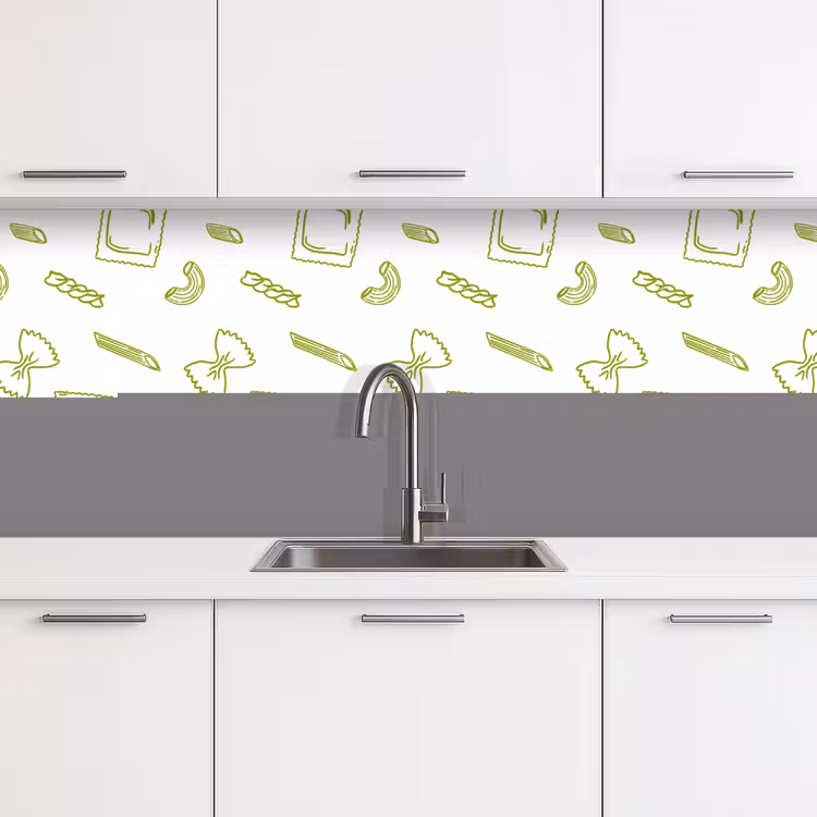 Schienale cucina - Pasta - Verde - Bianco - Motivo — 4