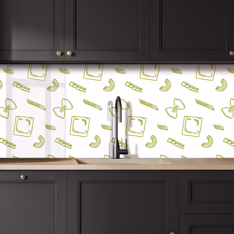 Schienale cucina - Pasta - Verde - Bianco - Motivo — 6