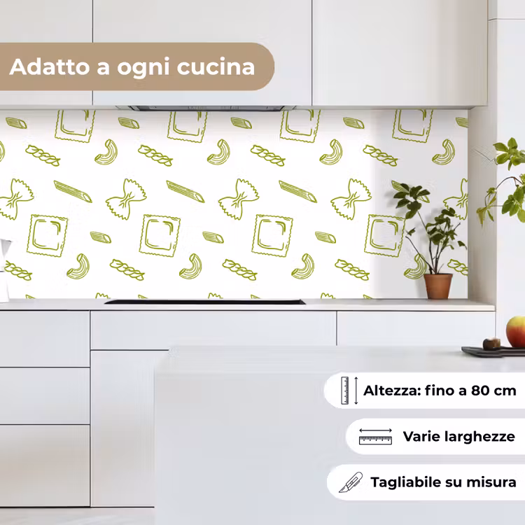 Schienale cucina - Pasta - Verde - Bianco - Motivo — 7