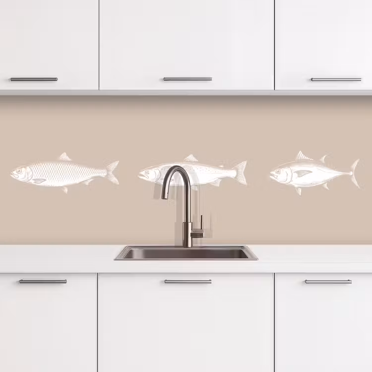 Schienale cucina - Pesce - Beige - Bianco — 4