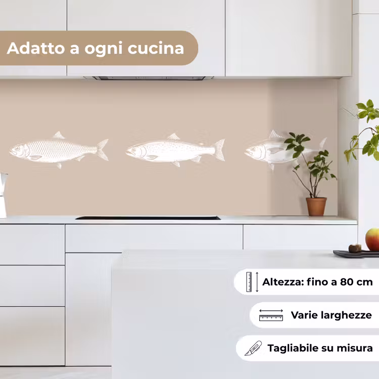 Schienale cucina - Pesce - Beige - Bianco — 7