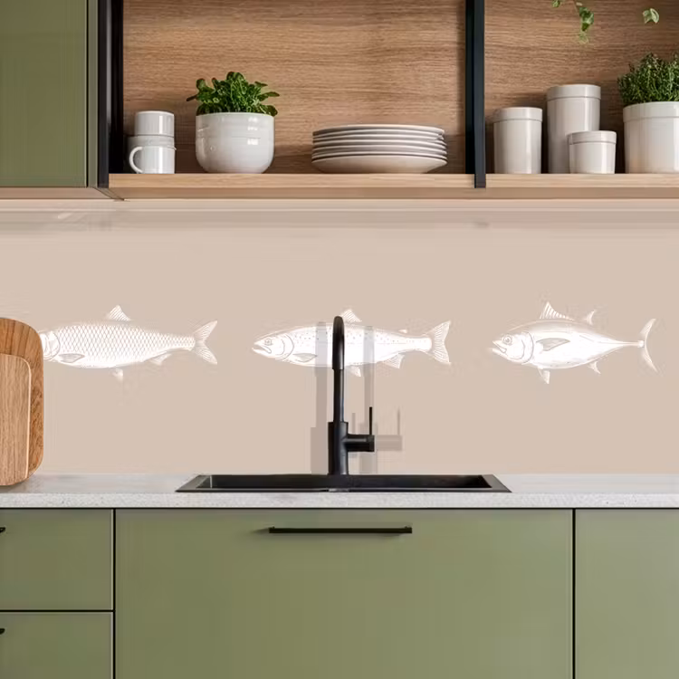 Schienale cucina - Pesce - Beige - Bianco — 8