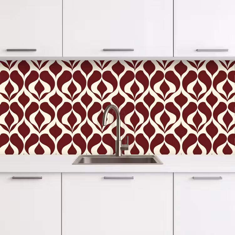 Schienale cucina - Rosso - Modello a goccia - Grafica — 4