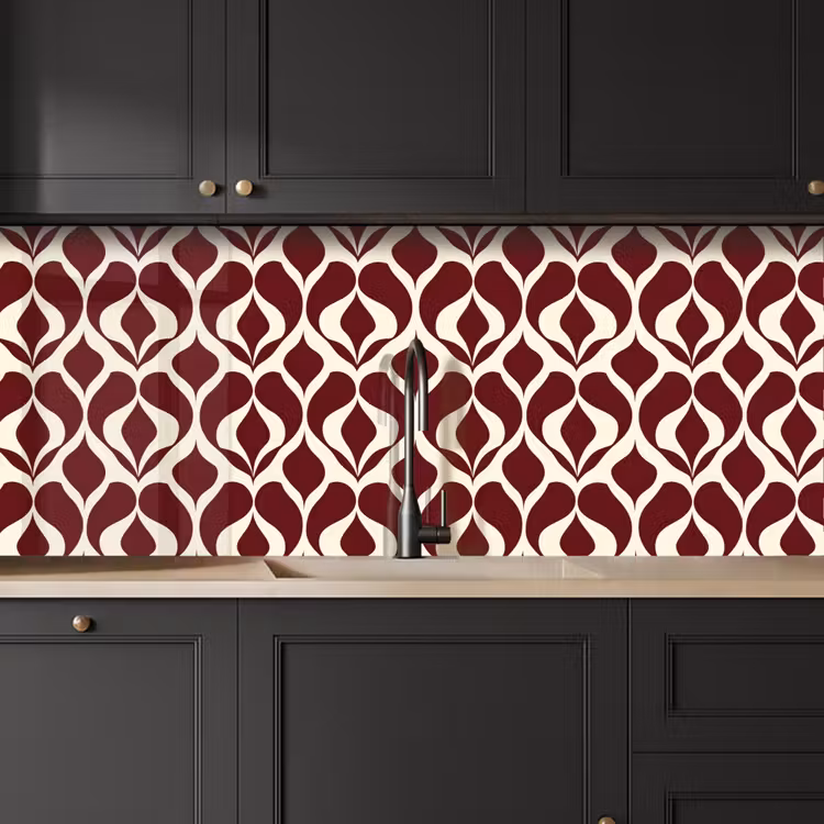 Schienale cucina - Rosso - Modello a goccia - Grafica — 6