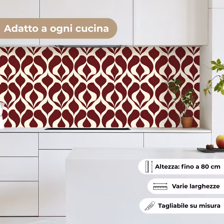 Schienale cucina - Rosso - Modello a goccia - Grafica — 7