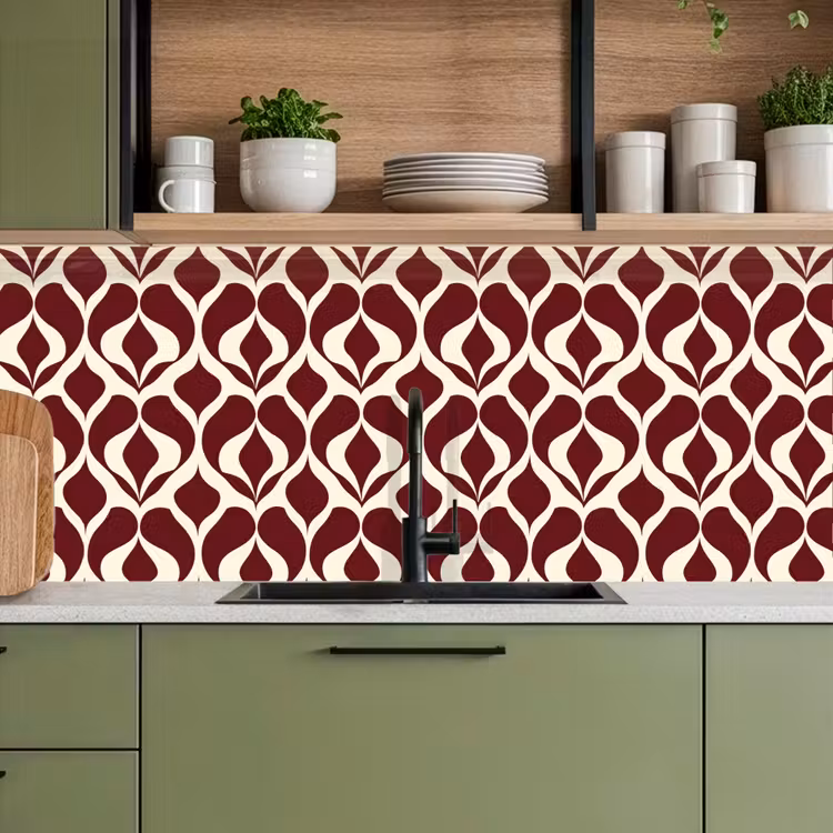 Schienale cucina - Rosso - Modello a goccia - Grafica — 8