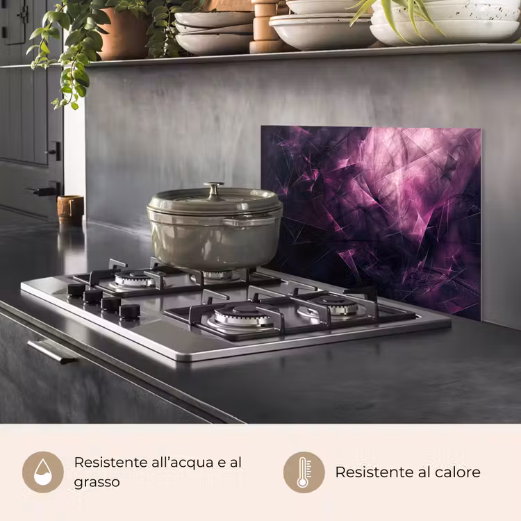 Paraschizzi cucina - Viola - Luce - Nero — 2