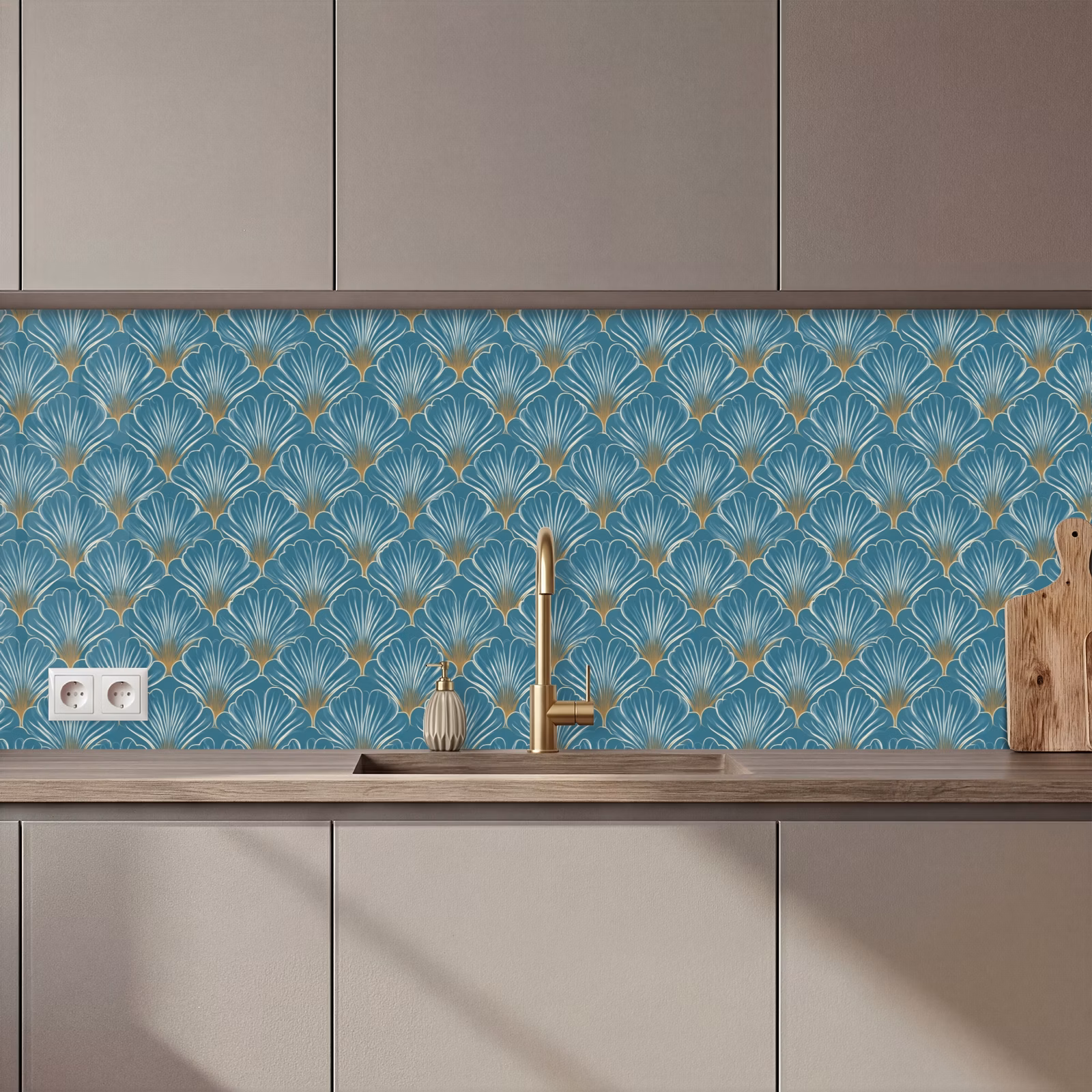 Schienale cucina - Simmetrico - Motivo - Blu — 1