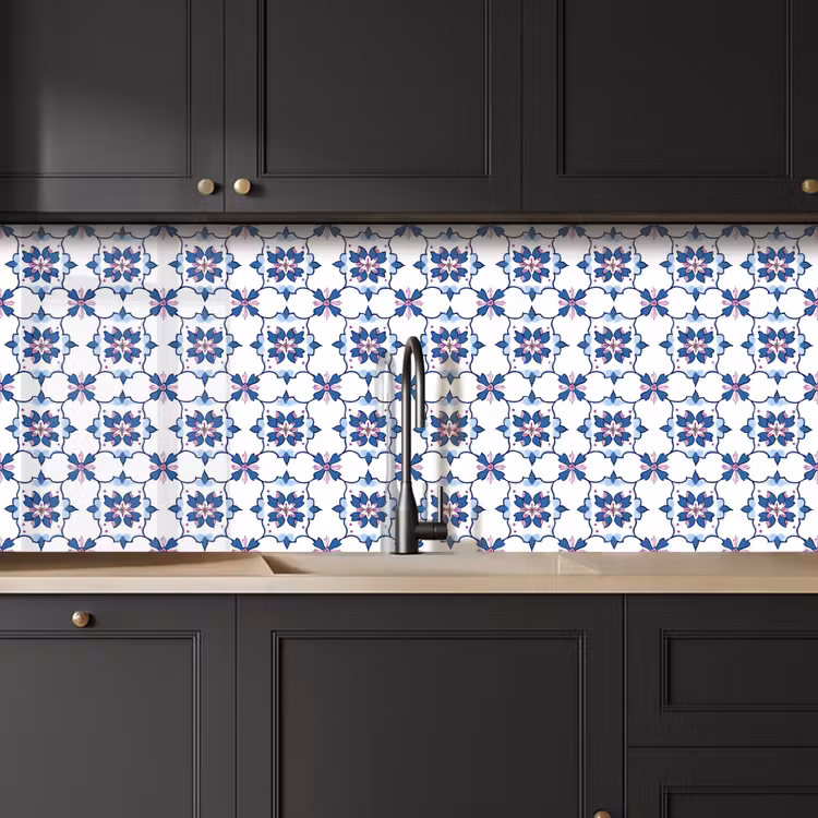 Schienale cucina - Moderno - Motivo - Blu - Rosa — 6
