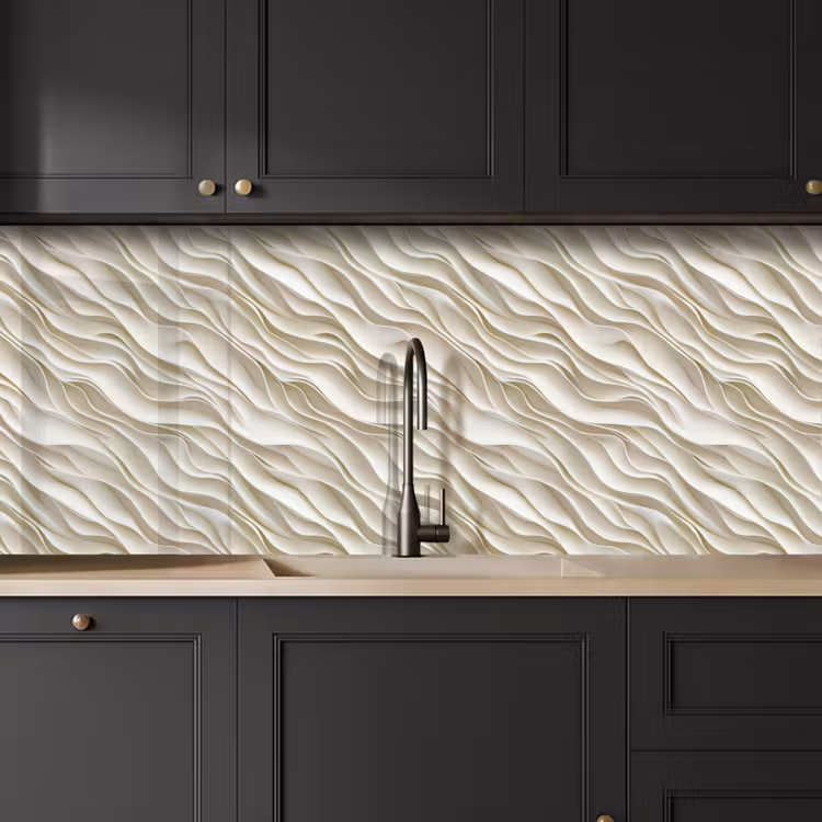 Schienale cucina - Onde - Bianco - Minimalista — 6