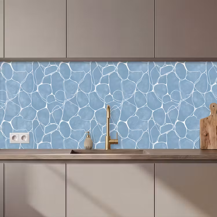 Schienale cucina - Organico - Motivo - Blu — 1