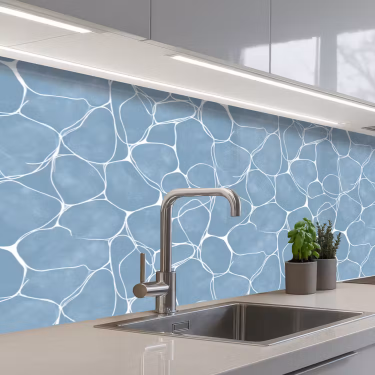 Schienale cucina - Organico - Motivo - Blu — 2
