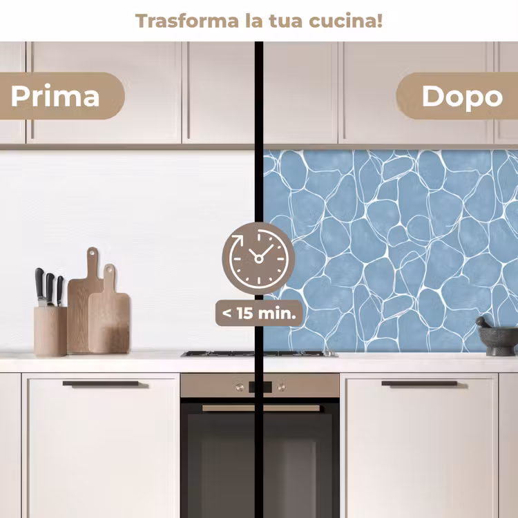 Schienale cucina - Organico - Motivo - Blu — 3