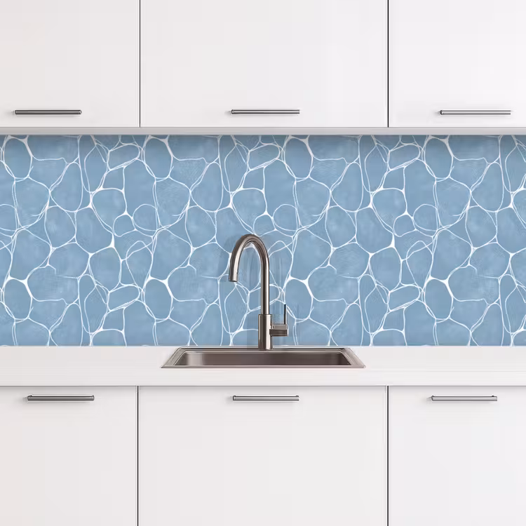 Schienale cucina - Organico - Motivo - Blu — 4